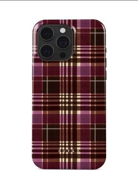 Burga Burgundy Plaid iPhone 15 Pro Case